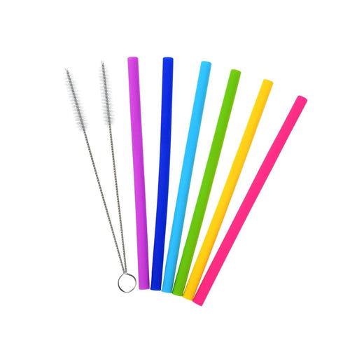 AussieSuperStore Homeware Supplies Reusable Drinking BPA-FREE Silicone Drinking Straws with Cleaning Brush Reusable Drinking BPA FREE Silicone Drinking Straws Cleaning Brush CBSILSTRAWSX6